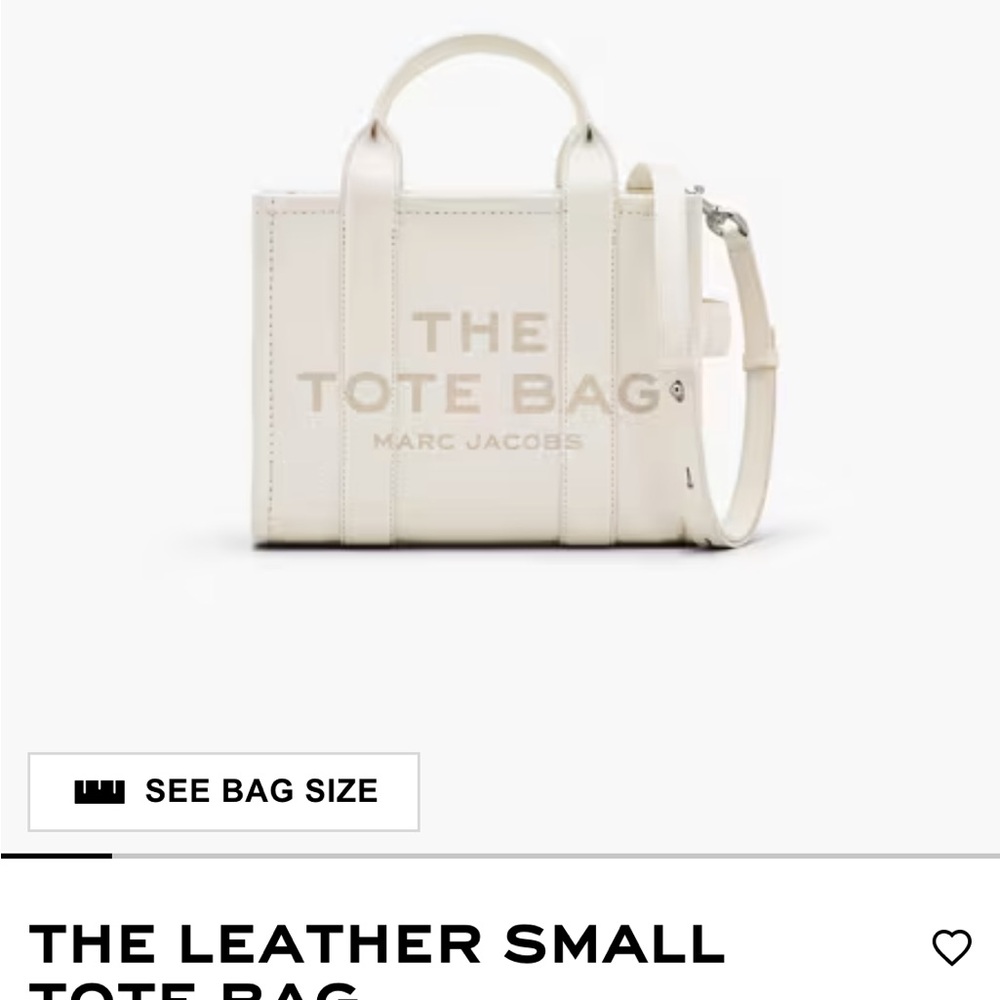 Marc Jacobs Ivory Leather Tote Bag